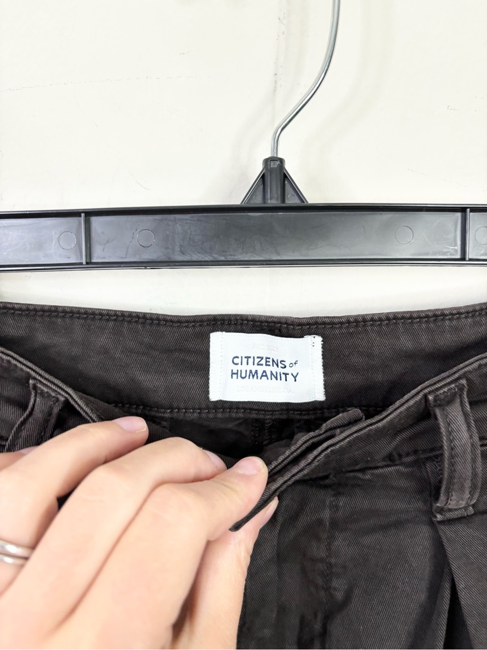 Citizens of Humanity chocolate brown flight pants barrel pleated size 25 flaw - Picture 8 of 12